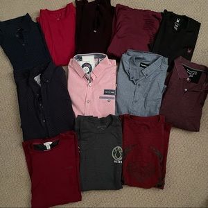 Men’s clothes lot / bundle 12 items button shirts, tees, sweater, long sleeve